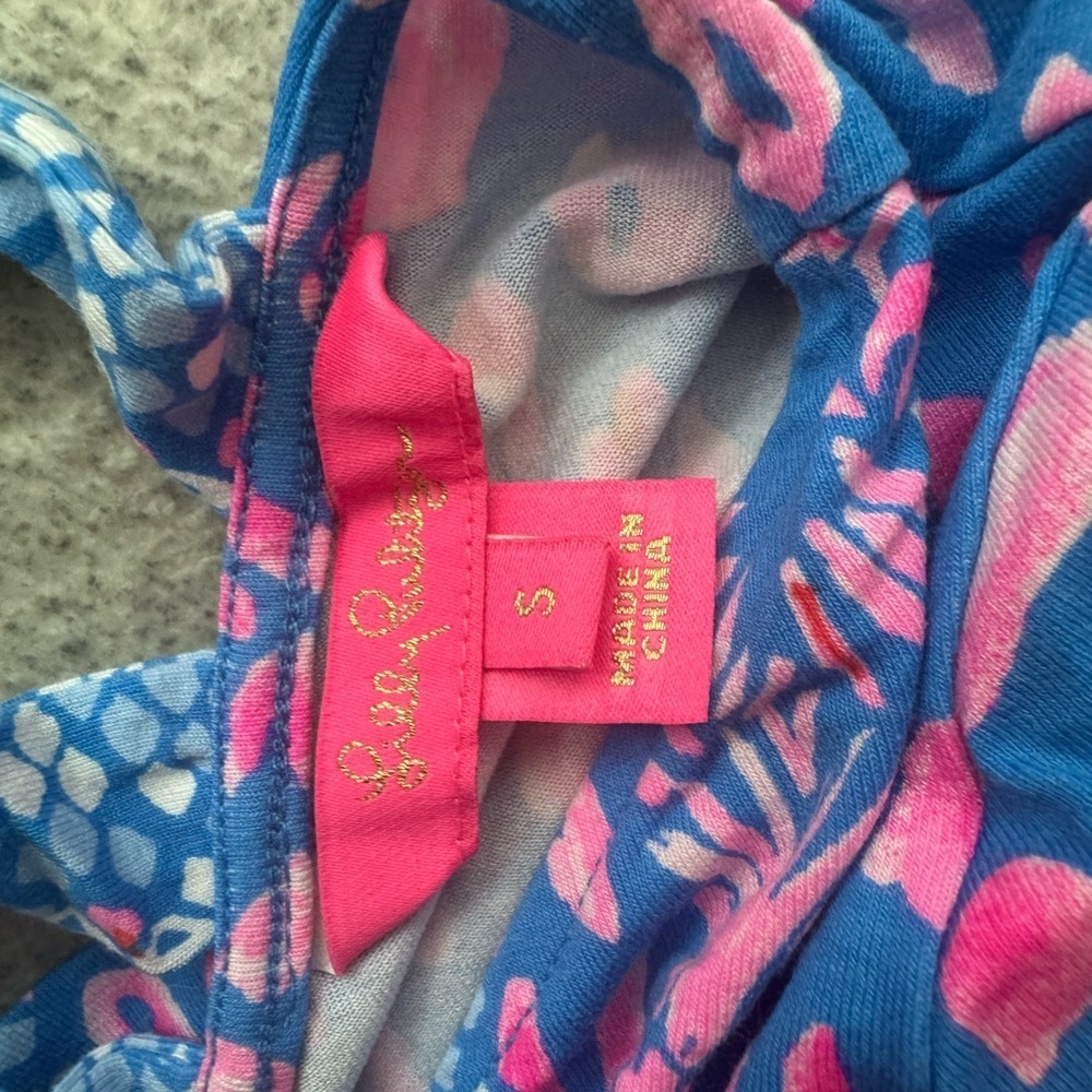 Lilly Pulitzer Blue and Pink Patterned Dress Nautical Tropical Boating - Picture 5 of 6